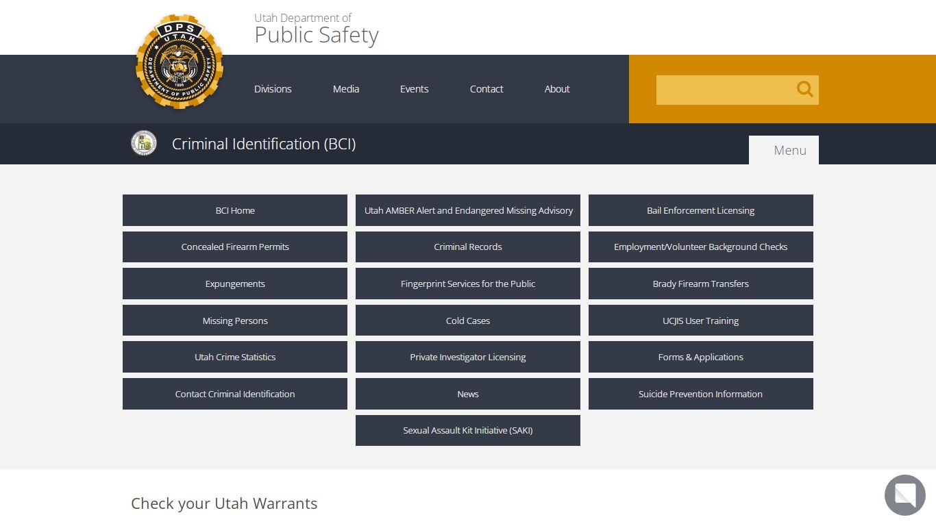 Check your Utah Warrants | DPS – Criminal Identification (BCI)